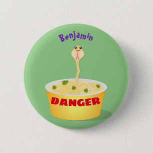 Niedliche Nudeln Schlange Cartoon Illustration Spa Button