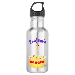 Niedliche Nudeln Schlange Cartoon Illustration Spa Edelstahlflasche