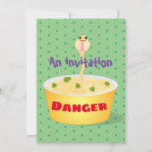 Niedliche Nudeln Schlange Cartoon Illustration Spa Einladung (Rückseite)