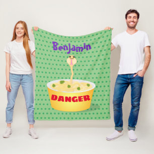 Niedliche Nudeln Schlange Cartoon Illustration Spa Fleecedecke