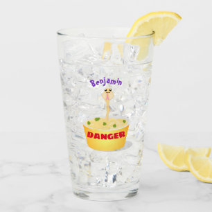 Niedliche Nudeln Schlange Cartoon Illustration Spa Glas