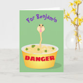 Niedliche Nudeln Schlange Cartoon Illustration Spa Karte (Gelbe Blume)