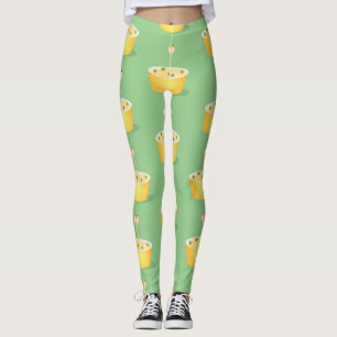 Niedliche Nudeln Schlange Cartoon Illustration Spa Leggings