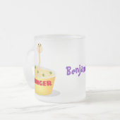 Niedliche Nudeln Schlange Cartoon Illustration Spa Mattglastasse (Vorderseite Links)