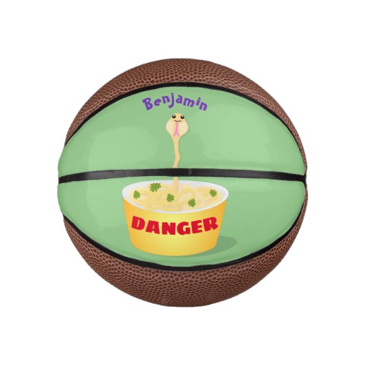 Niedliche Nudeln Schlange Cartoon Illustration Spa Mini Basketball (Vorderseite)