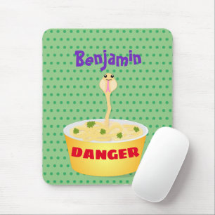 Niedliche Nudeln Schlange Cartoon Illustration Spa Mousepad