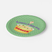 Niedliche Nudeln Schlange Cartoon Illustration Spa Pappteller (Schrägansicht)