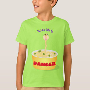 Niedliche Nudeln Schlange Cartoon Illustration Spa T-Shirt