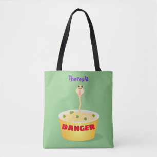 Niedliche Nudeln Schlange Cartoon Illustration Spa Tasche