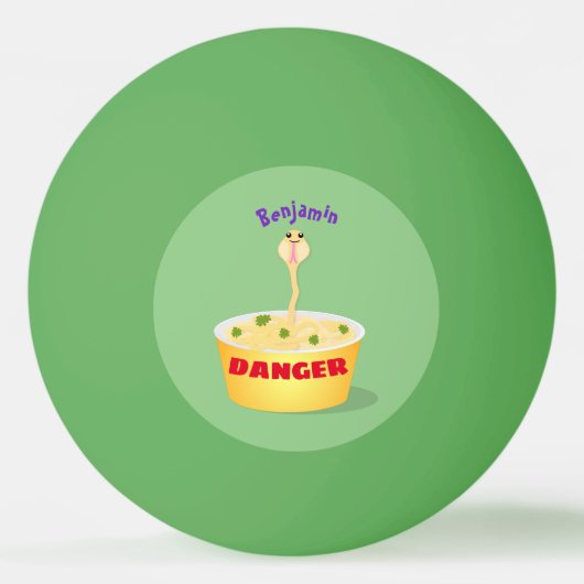 Niedliche Nudeln Schlange Cartoon Illustration Spa Tischtennisball (Vorderseite)