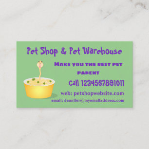 Niedliche Nudeln Schlange Cartoon Illustration Spa Visitenkarte