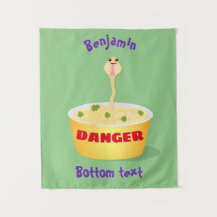 Niedliche Nudeln Schlange Cartoon Illustration Spa Wandteppich