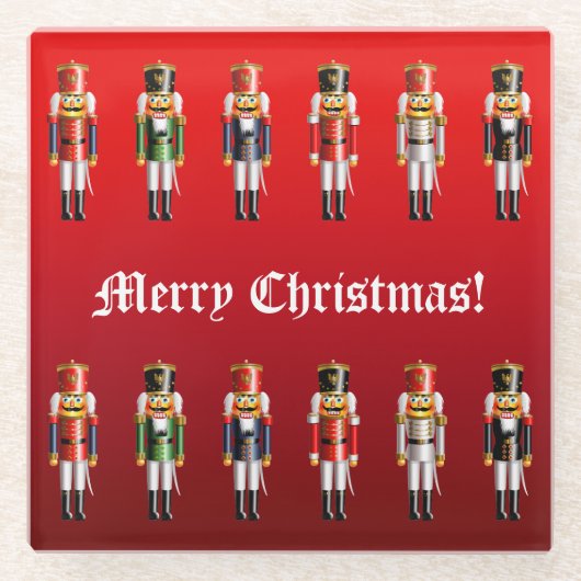 Niedliche Nussknacker-Spielzeug-Soldat-Armee Glasuntersetzer (Vorderseite)