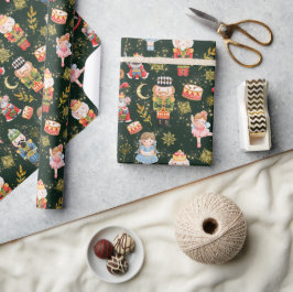 Niedliche Nutcracker Ballett-Puppen Geschenkpapier