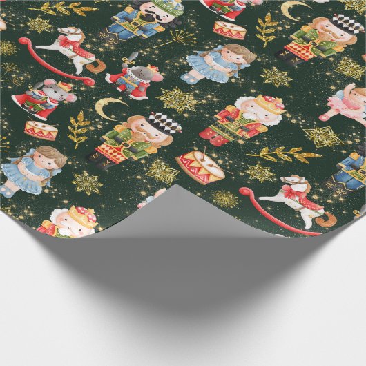 Niedliche Nutcracker Ballett-Puppen Geschenkpapier (Ecke)