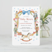 Niedliche Nutcracker Soldaten Weihnachtsdusche Einladung (Stehend Vorderseite)