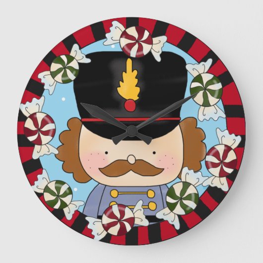 Niedliche Nutcracker-Uhr Große Wanduhr (Vorderseite)