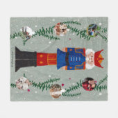Niedliche Nutcracker Weihnachtsfotokopie Fleecedecke (Vorderseite (Horizontal))