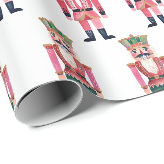 Niedliche Nutcrackers Drums Candy Canes Geschenkpapier (Rolleneckpunkt)