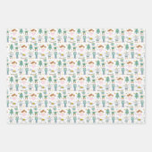 Niedliche Nutcrackers Urlaubssaison Muster Geschenkpapier Set (Vorderseite)