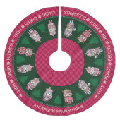 Niedliche Nutcrakers Pink & Green Tartan Weihnacht Polyester Weihnachtsbaumdecke (Vorderseite)