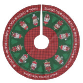 Niedliche Nutcrakers Red & Green Tartan Weihnachte Polyester Weihnachtsbaumdecke (Vorderseite)
