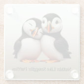 Niedliche Nuthin' like Snugglin' Puffins Glasuntersetzer (Rückseite)