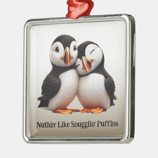 Niedliche Nuthin' like Snugglin' Puffins Ornament Aus Metall (Links)
