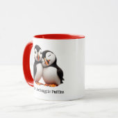 Niedliche Nuthin' like Snugglin' Puffins Tasse (Vorderseite Links)
