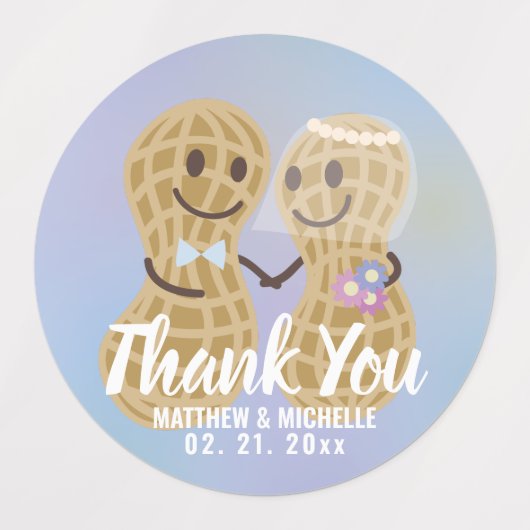 Niedliche Nuts über einander Hochzeit Danke, dass Etiketten (Design 1)