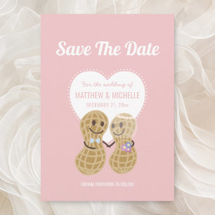 Niedliche Nuts über einander Pink Whimsical Weddin Save The Date