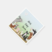 Niedliche Nutztiere Babyduschpapierservietten Serviette (Ecke)