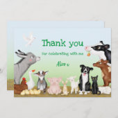 Niedliche Nutztiere danke Karte (groß) (Vorne/Hinten)