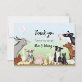 Niedliche Nutztiere Dankeschön Karte (klein) (Vorderseite)