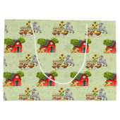 niedliche Nutztiere gefliester Party Große Geschenktüte (Rückseite)