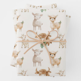 Niedliche Nutztiere Geschenkpapier Set