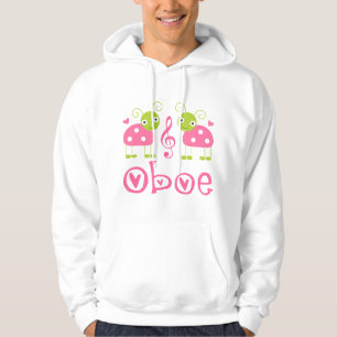 Niedliche Oboe rosa Marienkäfer Hoodie