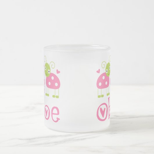 Niedliche Oboe rosa Marienkäfer Mattglastasse (Mittel)
