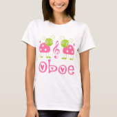 Niedliche Oboe rosa Marienkäfer T-Shirt (Vorderseite)