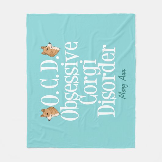 Niedliche obsessive Corgi-Störung Fleecedecke (Vorderseite)