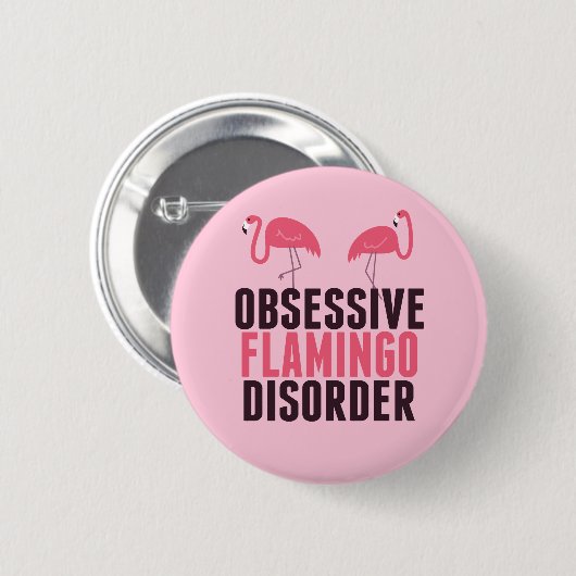 Niedliche obsessive Flamingo-Störung Button (Vorne & Hinten)
