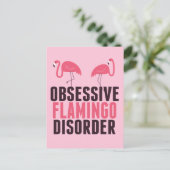 Niedliche obsessive Flamingo-Störung Postkarte (Stehend Vorderseite)