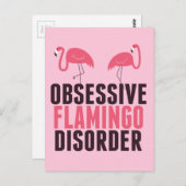 Niedliche obsessive Flamingo-Störung Postkarte (Vorne/Hinten)