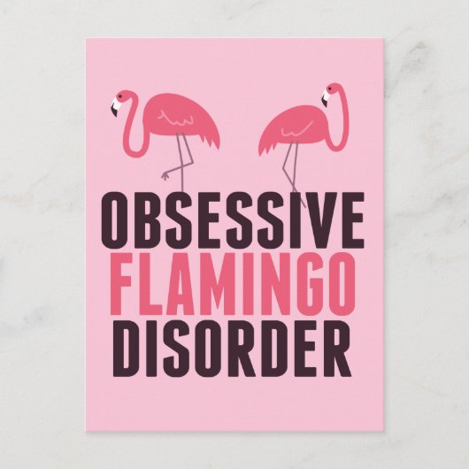 Niedliche obsessive Flamingo-Störung Postkarte (Vorderseite)