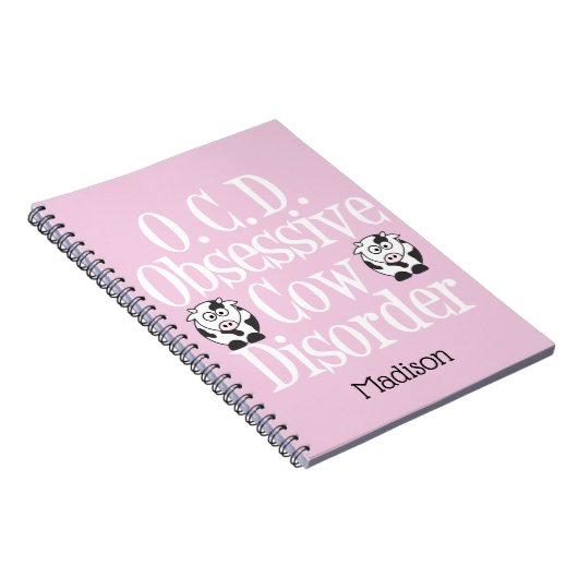 Niedliche obsessive Rinderkrankheit Notizblock (Rechte Seite)