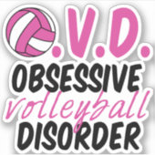 Niedliche obsessive Volleyballstörung Aufkleber (Vorderseite)