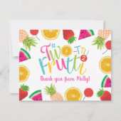 Niedliche Obstbäume 2. Geburtstag Dankeskarte (Vorderseite)