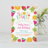 Niedliche Obstbäume 2. Geburtstag Einladung (Stehend Vorderseite)