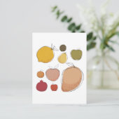 Niedliche Obstsammlung Postkarte (Stehend Vorderseite)