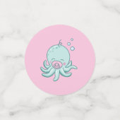 Niedliche Octopus Baby Dusche Kawaii Pink Girl Konfetti (Klein Vorderseite)